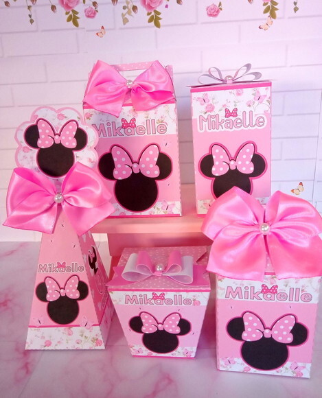 Kit Festa Jardim da Minnie Rosa 30 Caixas