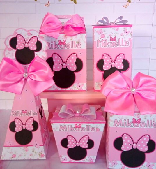 Kit Festa Jardim da Minnie Rosa 50 Caixas
