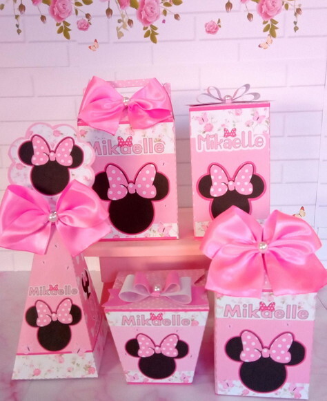 Kit Festa Jardim da Minnie Rosa 50 Caixas