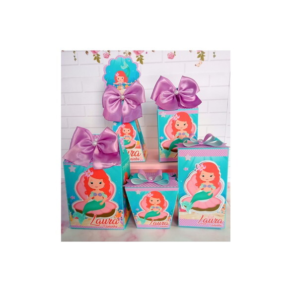 Kit Festa Pequena Sereia Cute 50 Caixas