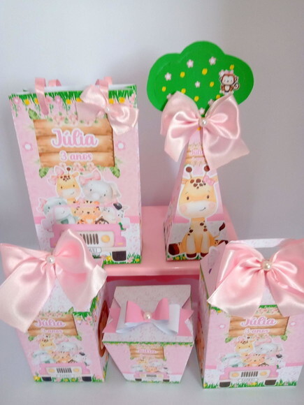 Kit Festa Personalizado Safari Menina 20 Caixas