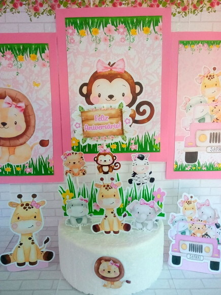 Kit Só Um Bolinho Safari Menina
