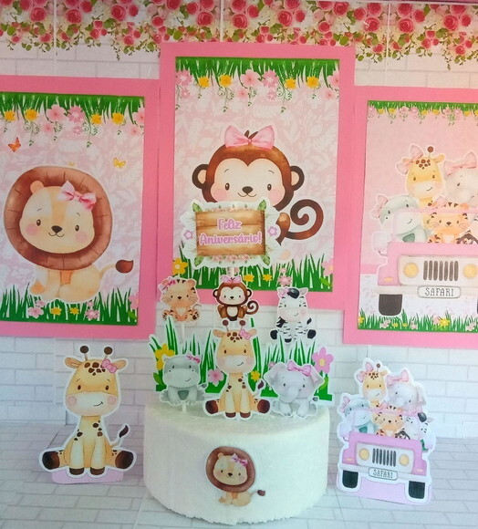 Kit Só Um Bolinho Safari Menina