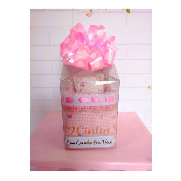 Kit Toalhinha e Hidratante Personalizados Floral Rosa