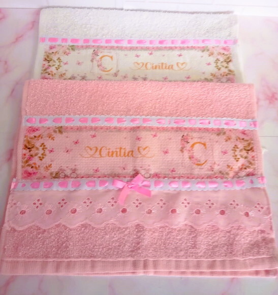 Kit Toalhinhas Personalizadas Floral Rosa
