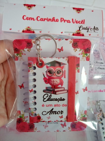 Lembrancinha Chaveirinho Bloquinho Dia dos Professores