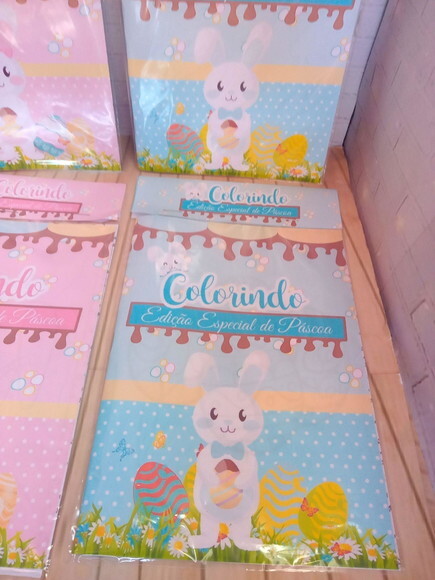 Livro de Colorir Páscoa C/giz de Cera