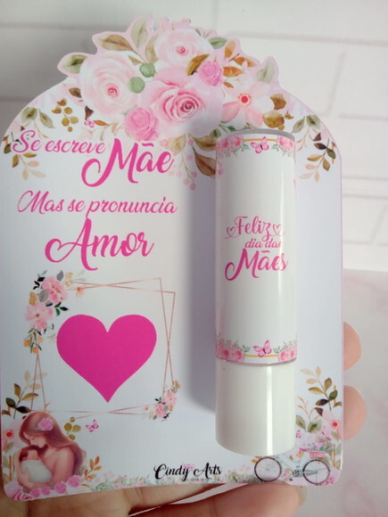 Manteiga de Cacau e Brinco na Card Dia das Mães -floral