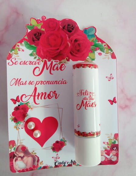 Manteiga de Cacau e Brinco na Card Dia das Mães -floral