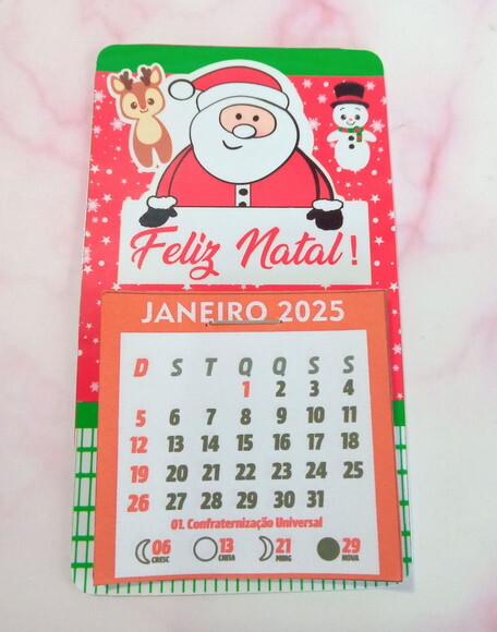 Mini Calendário de Geladeira Personalizado Feliz Natal