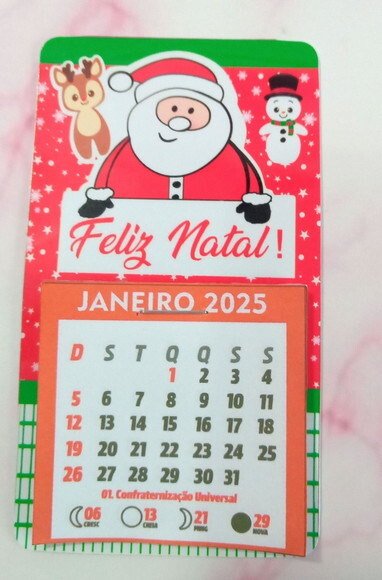 Mini Calendário de Geladeira Personalizado Feliz Natal