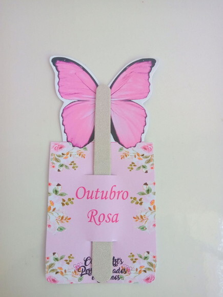 Mini Lixa na Card Borboleta Rosa