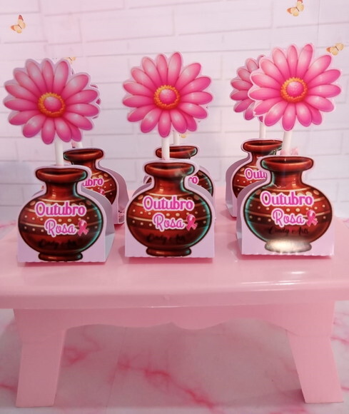 Pirulito na Card Outubro Rosa
