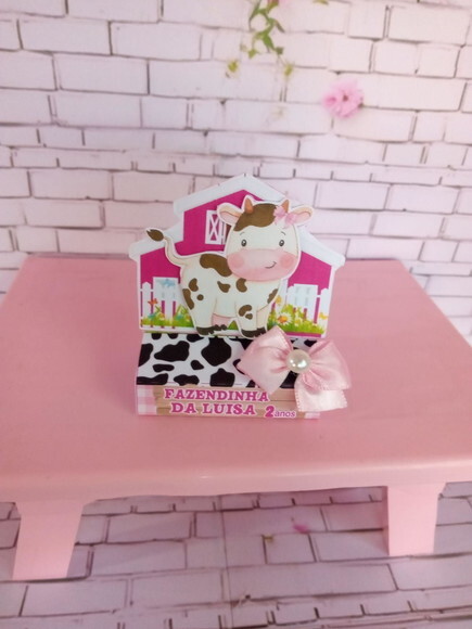 Porta Bis Duplo Fazendinha Rosa com Aplique