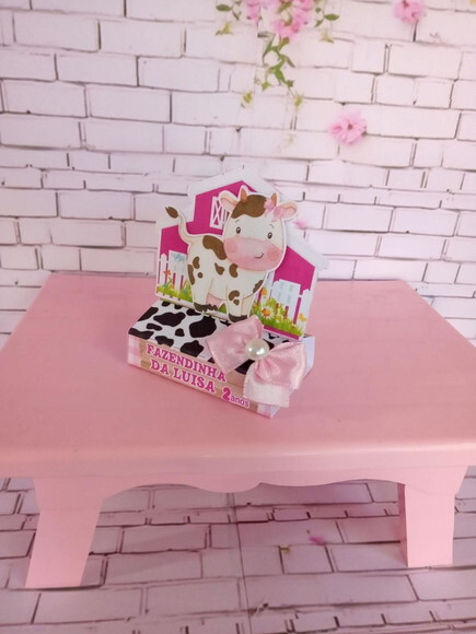 Porta Bis Duplo Fazendinha Rosa com Aplique