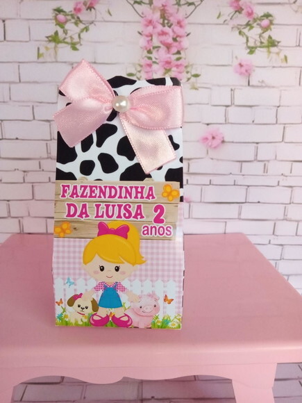 Porta Bombom Fazendinha Rosa