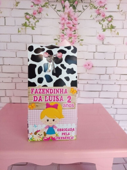 Porta Bombom Fazendinha Rosa