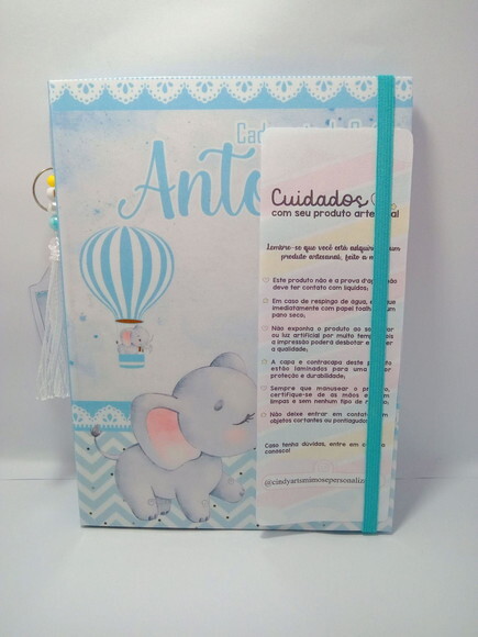 Porta Caderneta Elefantinho Menino