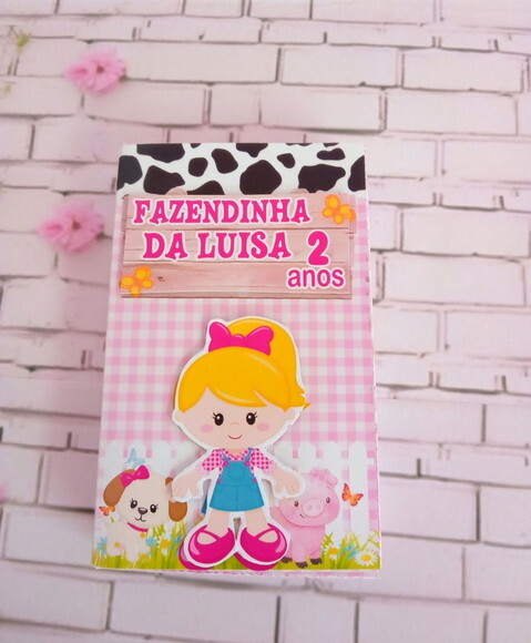 Porta Kit Kat Fazendinha Rosa