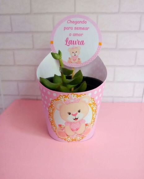 Rótulo+tag para Mini Suculentas -ursinha Princesa