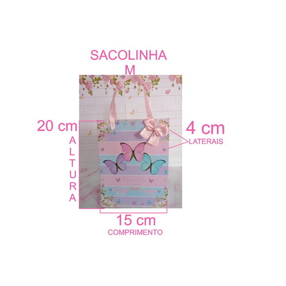Sacolinha Borboleta Candy Color 2.0 -m