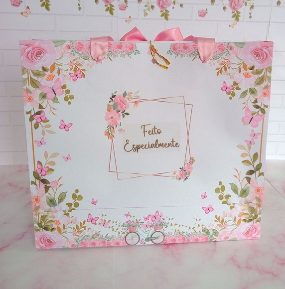 Sacolinha Floral Rosa G G