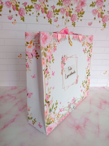 Sacolinha Floral Rosa G G