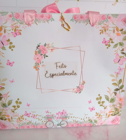 Sacolinha Floral Rosa G G