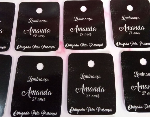 Tag de Agradecimento Preto e Branco