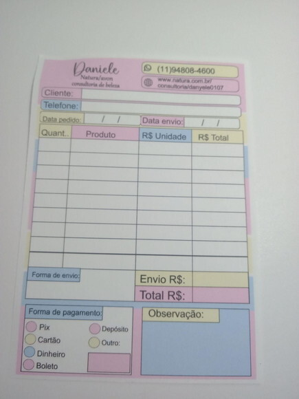 Talão de Pedidos Personalizado-100 Folhas
