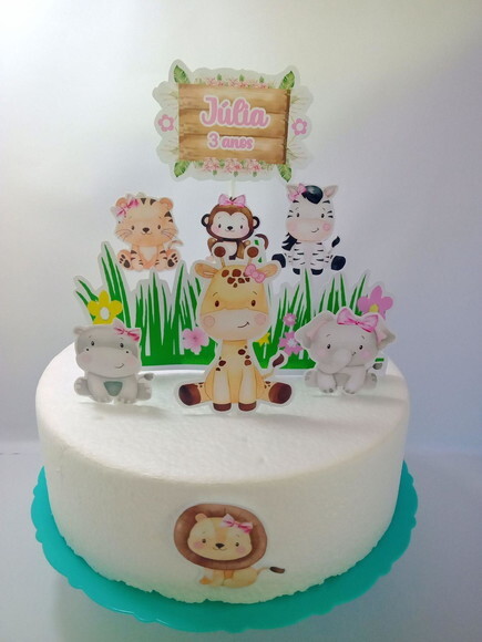 Topper de Bolo Safari Menina