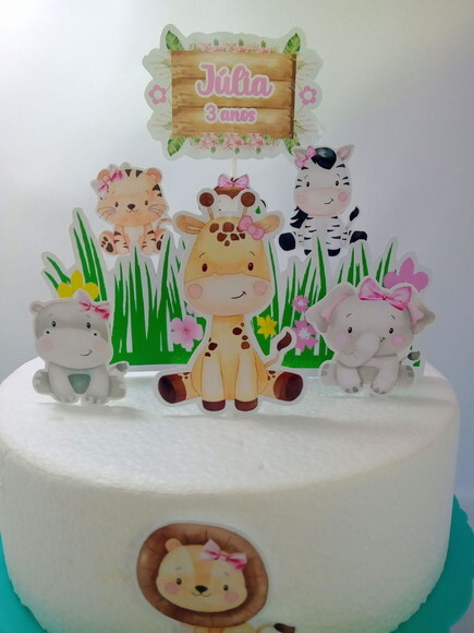 Topper de Bolo Safari Menina