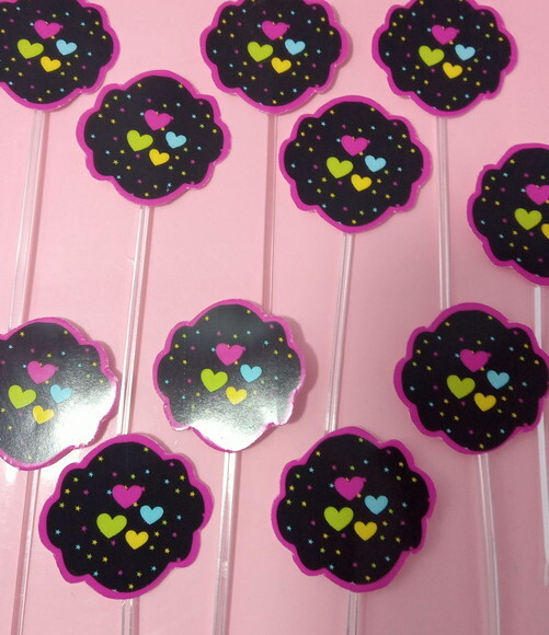 Topper Docinhos Festa Neon