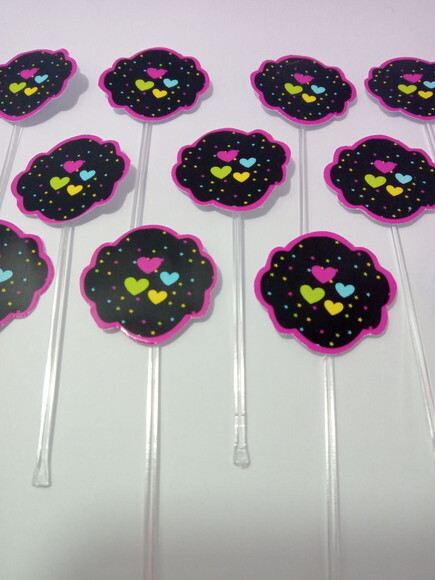Topper Docinhos Festa Neon
