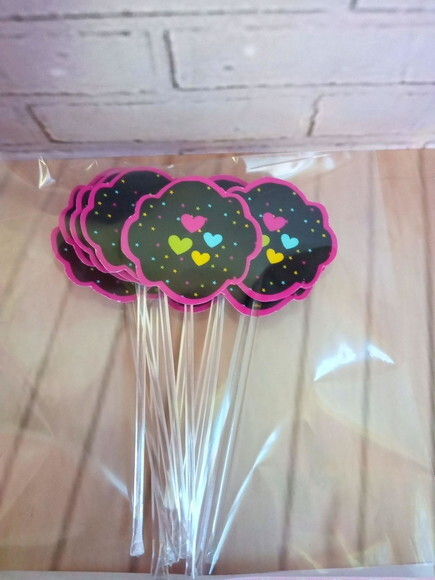 Topper Docinhos Festa Neon 50 Unidades