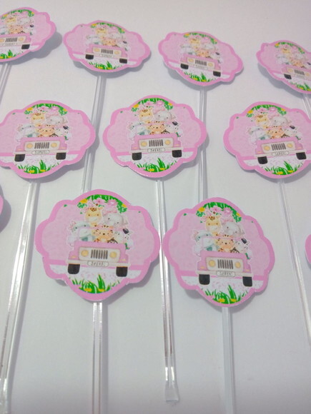 Topper Docinhos Safari Menina 50 Unidades