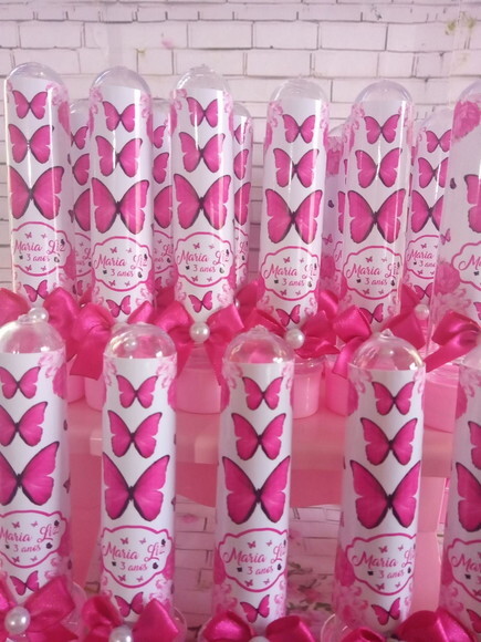 Tubete Borboleta Pink -rotulo