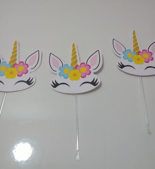 Topper para Cupcake Unicórnio