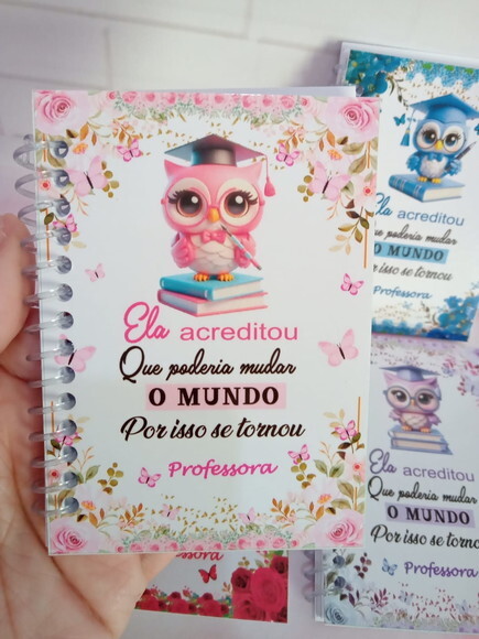 Bloquinho 7x10 Dia dos Professores Floral-40 Fls Brancas