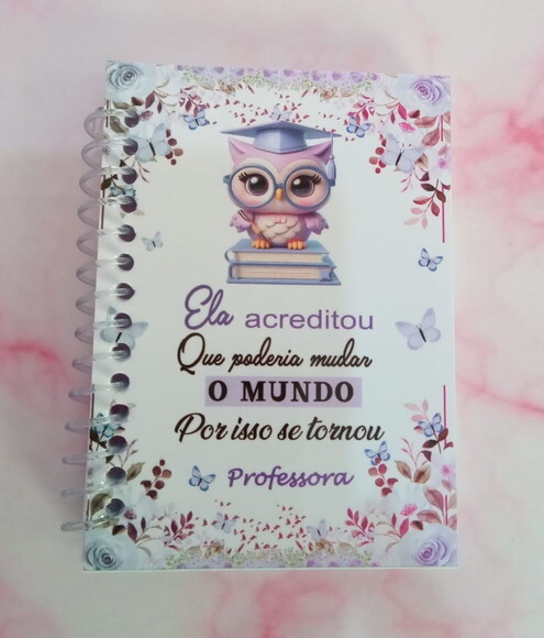 Bloquinho 7x10 Dia dos Professores Floral-40 Fls Brancas