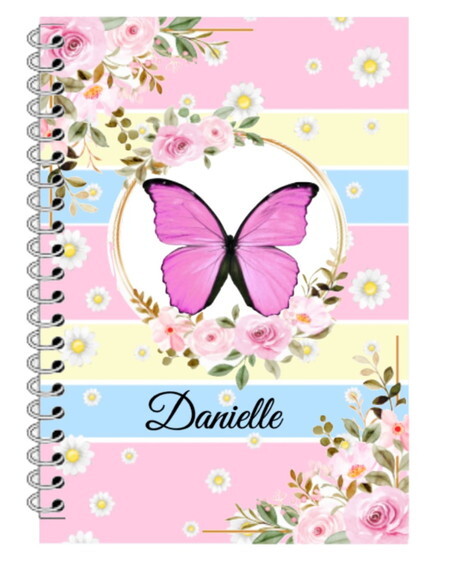 Caderninho/bloq. e Caneta Borboleta Candy -10x14/40fls Br.