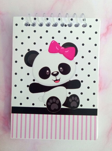 Caderninho/bloq. e Lápis Panda Menina-10x14/40fls Br