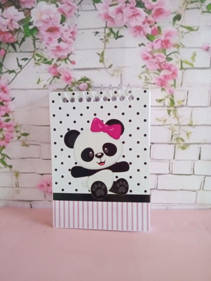 Caderninho/bloq. e Lápis Panda Menina-10x14/40fls Br