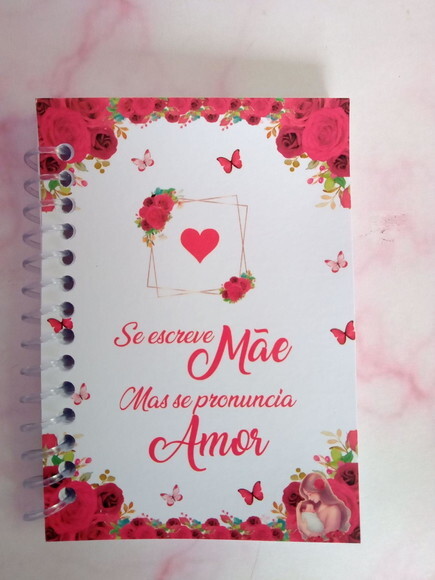 Caderninho/bloquinho Dia das Mães Floral Azul -10x14/fls Br