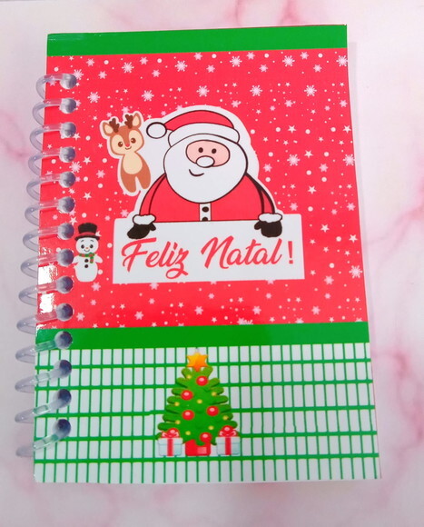 Caderninho/bloquinho e Lápis Feliz Natal -10x14/40fls Bran