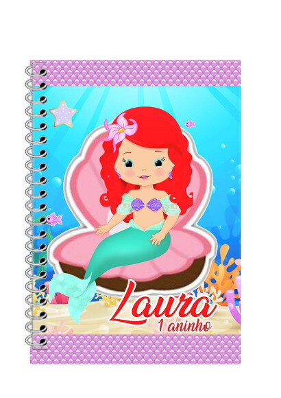 Caderninho/bloquinho Pequena Sereia Cute-10x14 40 F. Brancas