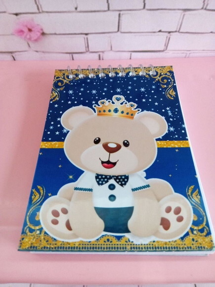 Caderninho/bloquinho Ursinho Principe-10x14 40 F. Brancas