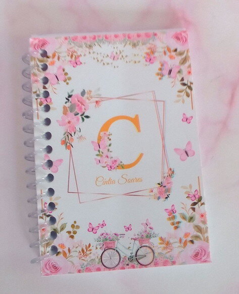 Agenda Permanente Floral Borboleta -50 Folhas