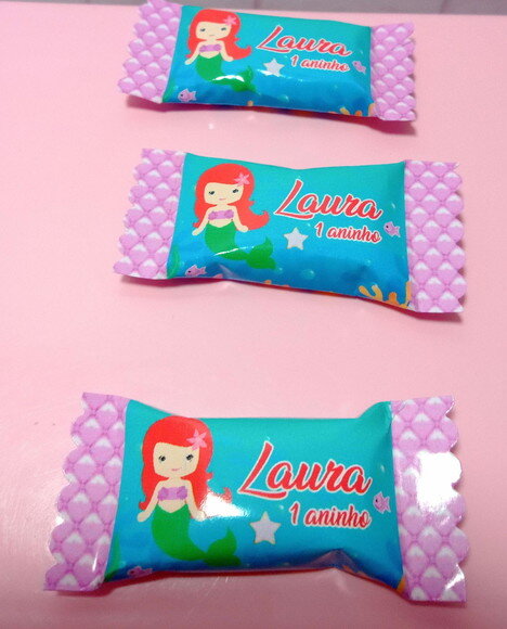 Bala Personalizada Pequena Sereia Cute