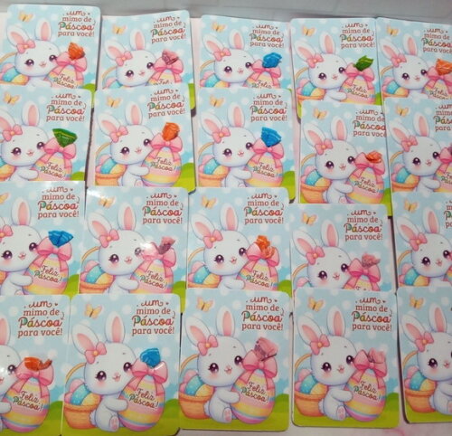 Balinha na Card Feliz Páscoa Coelhinho